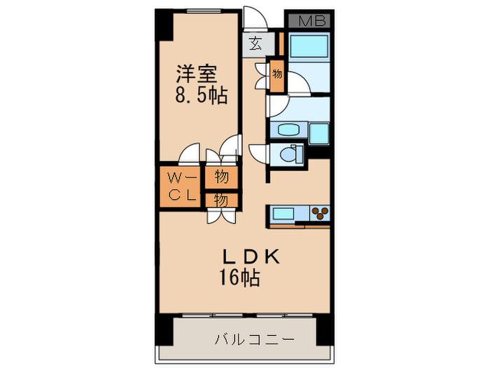 GENEROUS(1LDK/3階)の間取り写真