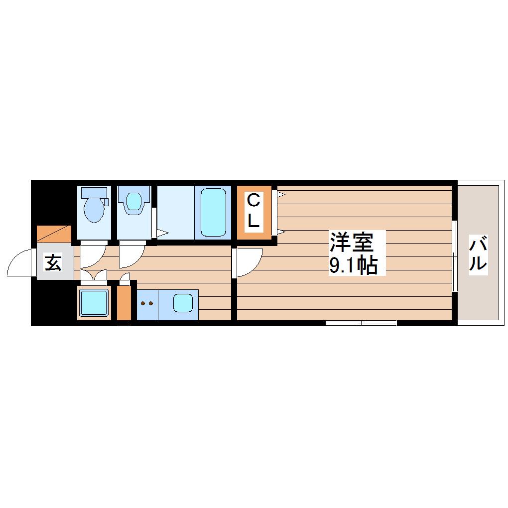 ショーブンあすと長町ビル(1K/3階)の間取り写真
