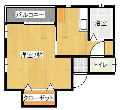 加藤コーポ(1K/2階)の間取り写真