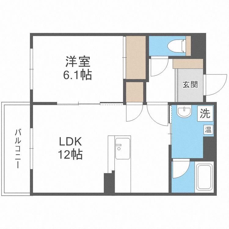 グレーシアK(1LDK/1階)の間取り写真