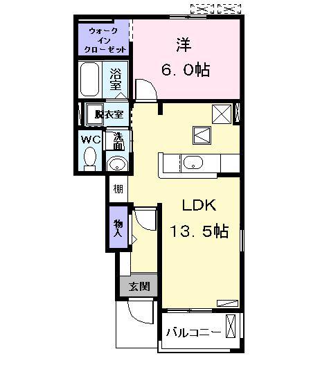 カーサ エテルナ(1LDK/1階)の間取り写真
