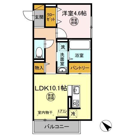 アルバ B(1LDK/2階)の間取り写真