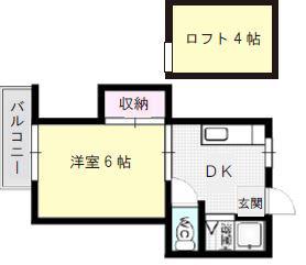 大和ハイツ(1DK/1階)の間取り写真