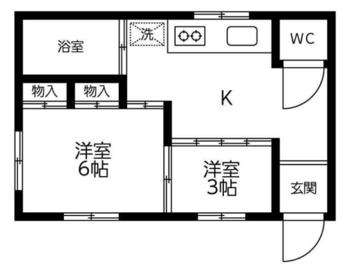 小野荘(2K/1階)の間取り写真