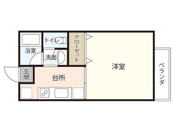ほんどう企画アパート(1K/2階)の間取り写真