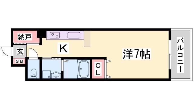 タカマツ神戸駅南通(1K/5階)の間取り写真