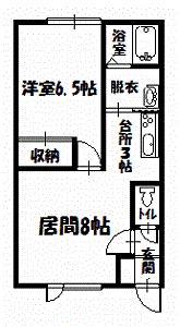 グリーンハイツシマダ(1LDK/1階)の間取り写真