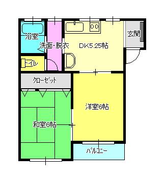 パレスナイン(2DK/1階)の間取り写真