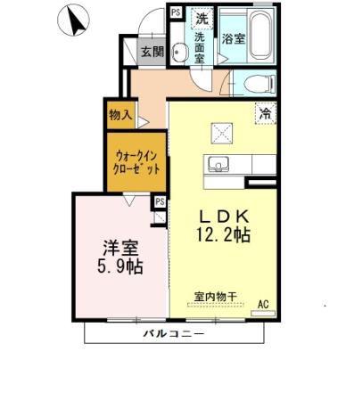パークハウス常滑 B棟(1LDK/1階)の間取り写真
