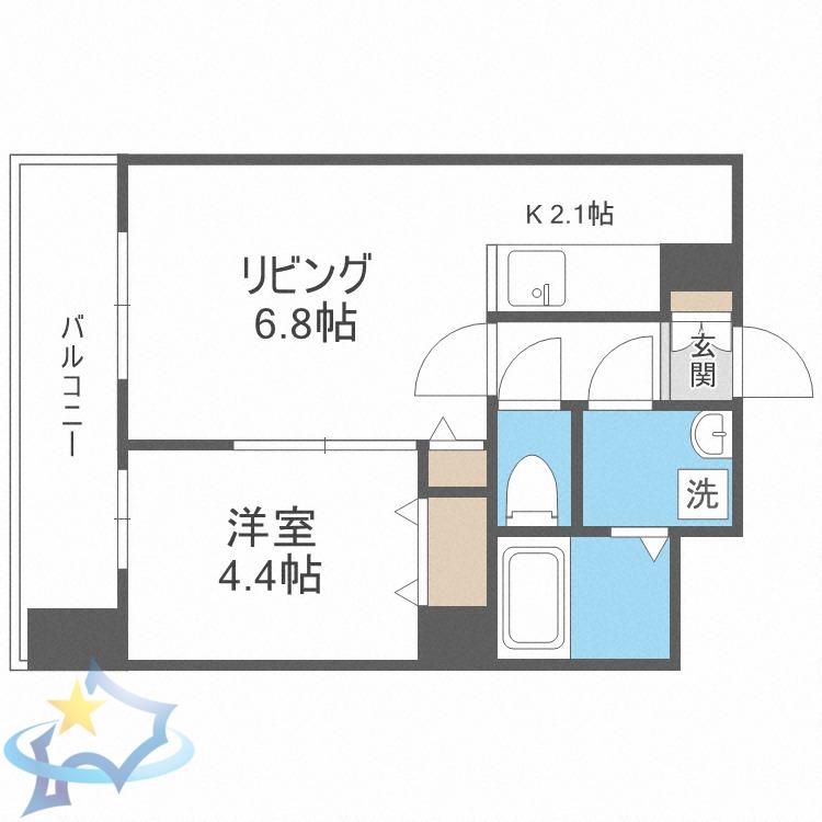 レジディア札幌駅前(1LDK/10階)の間取り写真