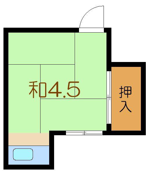 第一日東荘(ワンルーム/2階)の間取り写真