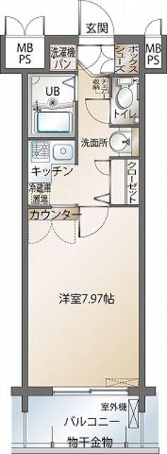 エンクレスト天神(1K/3階)の間取り写真