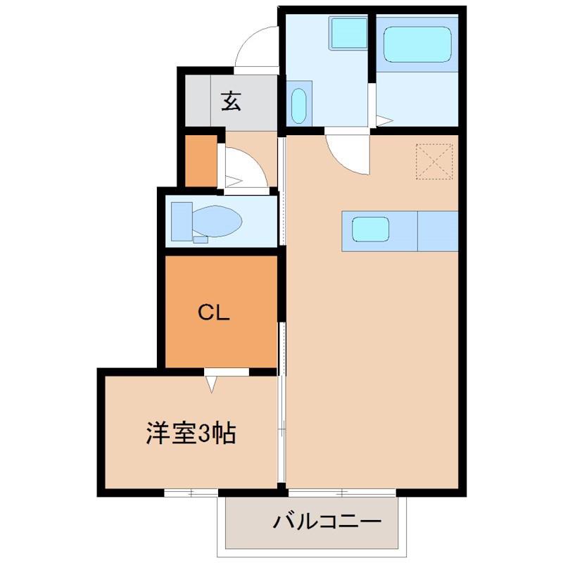 クラージュ(1LDK/1階)の間取り写真