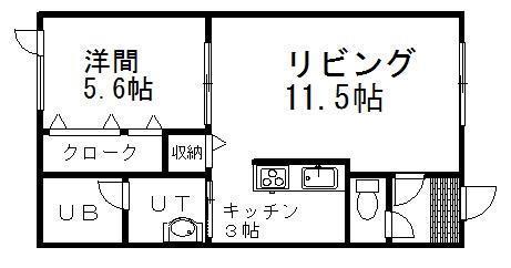 ブランシェV(1LDK/1階)の間取り写真