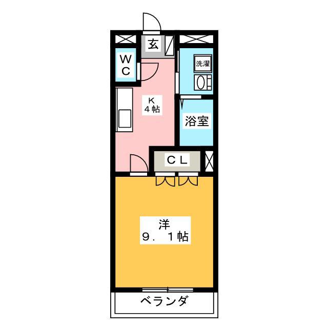 コンビブレ(1K/2階)の間取り写真