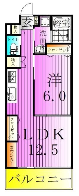 ヴェル ラ メゾン(1LDK/3階)の間取り写真