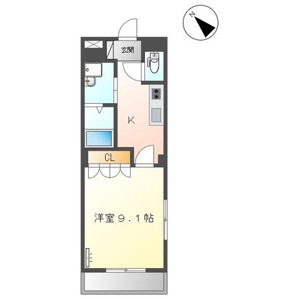 イーストパレス夢見月(1K/2階)の間取り写真
