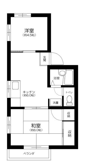 すばるハイム(2DK/2階)の間取り写真