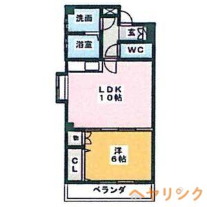 エトワール一社(1LDK/4階)の間取り写真