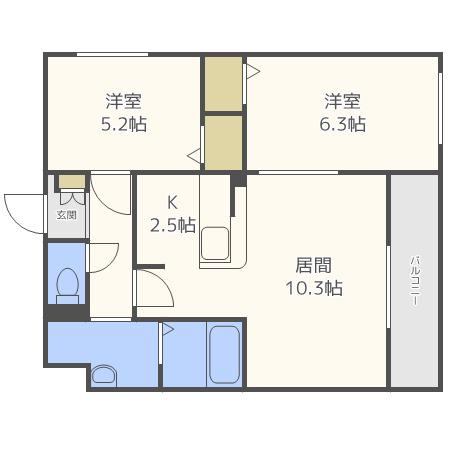 ORCHARD NE(2LDK/3階)の間取り写真