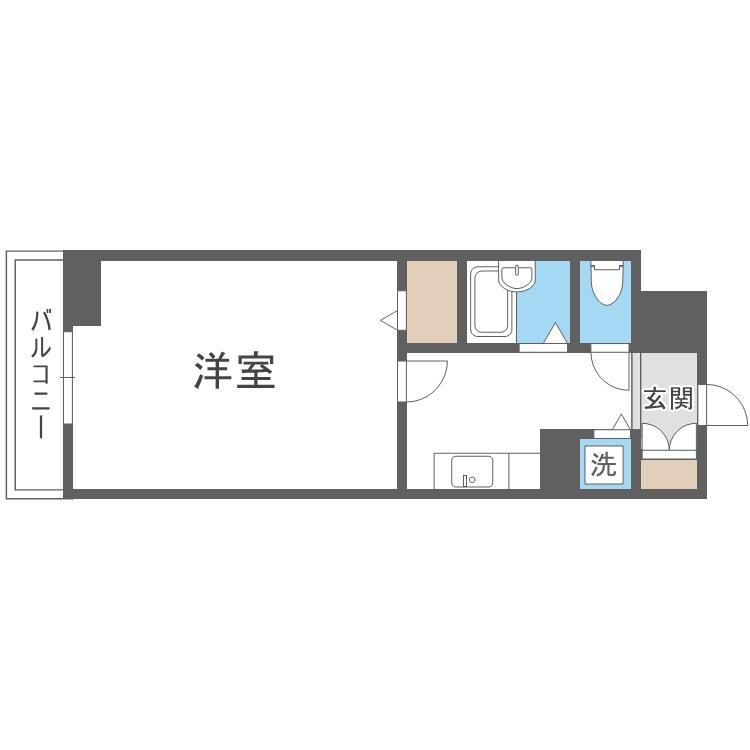 グランディ薬院I(1K/7階)の間取り写真