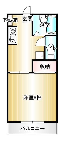 バードビューハイツ(1K/1階)の間取り写真
