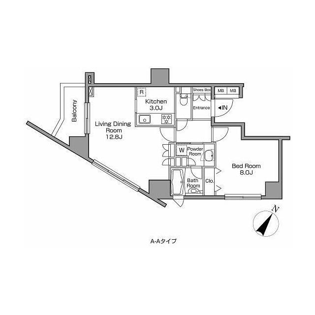 レジディアタワー中目黒 部屋番号0901(1LDK/9階)の間取り写真