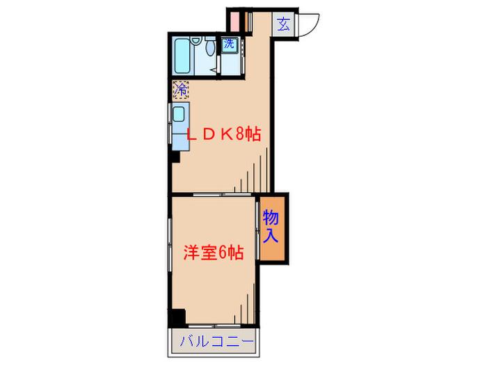 海老民ビル(1LDK/3階)の間取り写真