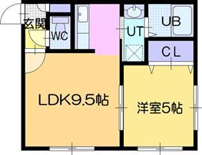 SET泉町(1LDK/1階)の間取り写真