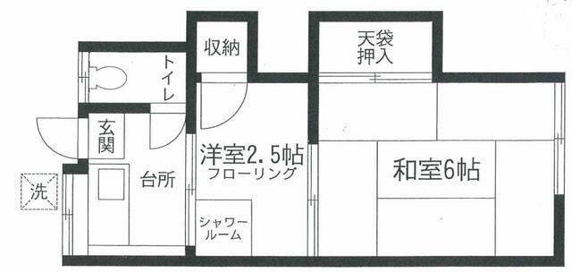 大松荘(2K/2階)の間取り写真
