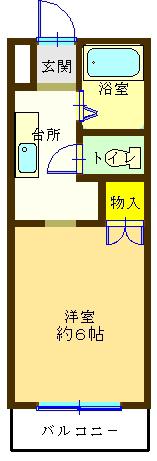 レジデンス山和 I(1K/3階)の間取り写真