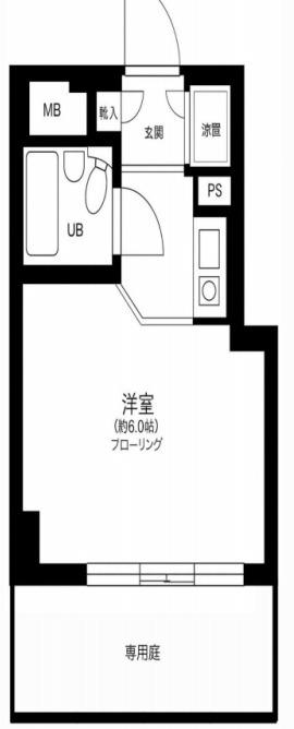 グリーンプラザ西日暮里(1K/1階)の間取り写真
