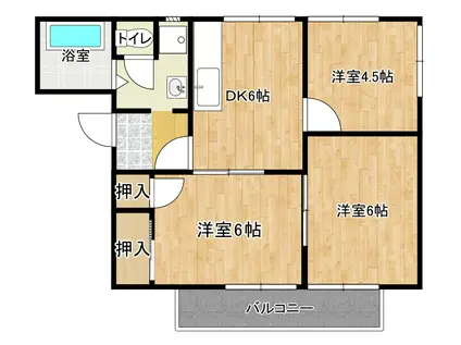 ドミール千田(3DK/2階)の間取り写真