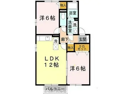 ロイヤル倉治(2LDK/1階)の間取り写真