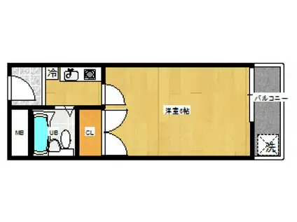 グリーンハイツ(1K/2階)の間取り写真