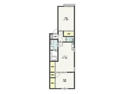 フレグランス疋田(2DK/1階)の間取り写真