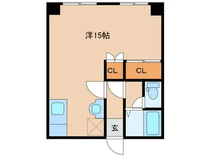 旭翠第1ビル(ワンルーム/3階)の間取り写真