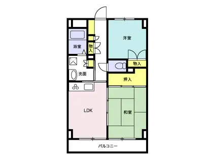 高砂ハイツ2(2DK/3階)の間取り写真