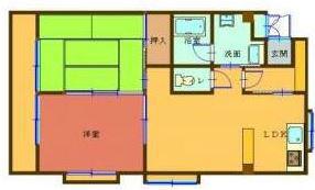 ハピネス21(2LDK/3階)の間取り写真