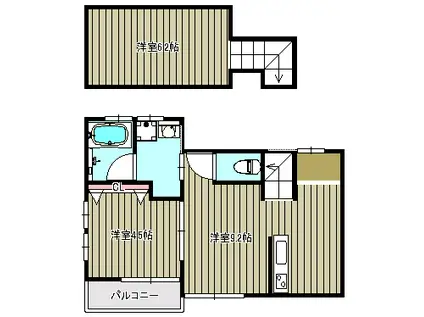 レ・リアン(2DK/2階)の間取り写真