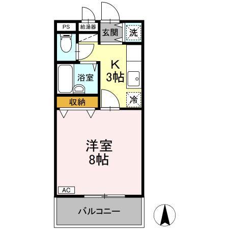 グリーンヒル21(1K/3階)の間取り写真