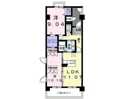 木村ロイヤルマンションI(2LDK/3階)の間取り写真