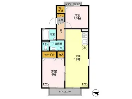 エバーグリーン II(2LDK/2階)の間取り写真