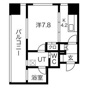 さくらHILLS NAGOYA ウエスト(1DK/5階)の間取り写真