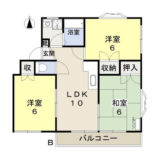 シャトレー93(3LDK/1階)の間取り写真
