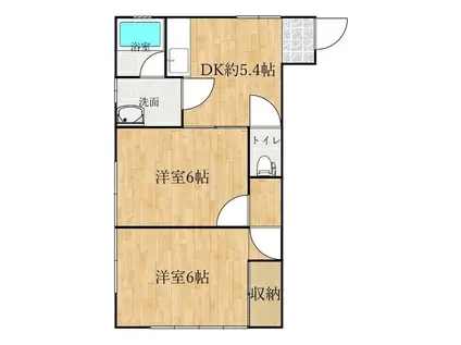 ティーズAOKI(2DK/1階)の間取り写真