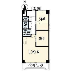 石照マンション花池(3LDK/2階)の間取り写真