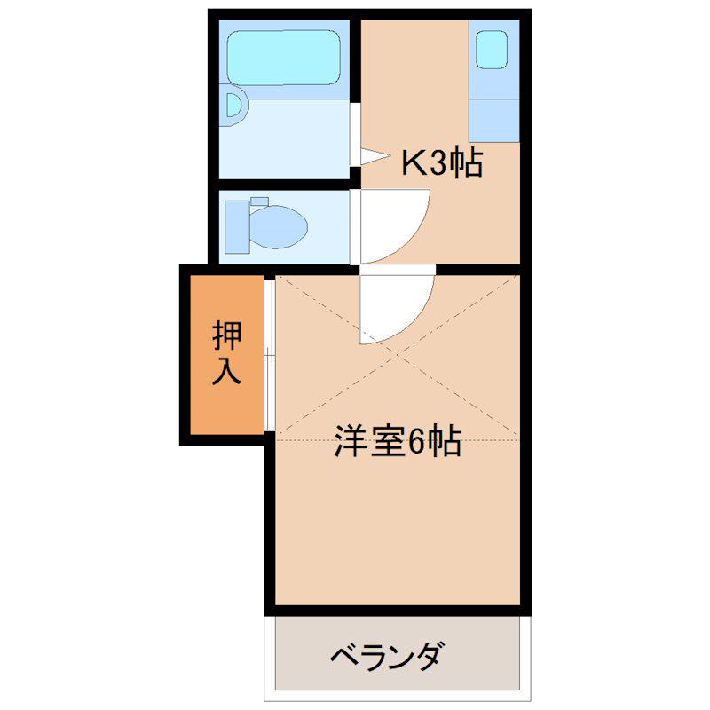 コーワパレス神立(1K/2階)の間取り写真