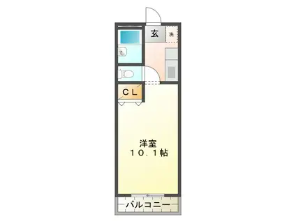 サンパーク鈴鹿(1K/3階)の間取り写真
