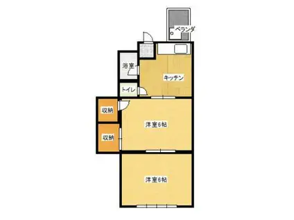 マンションまさ(2K/2階)の間取り写真